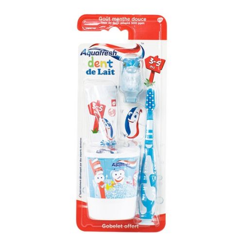 Aquafresh gyerek csomag fogkrém 3-5 éves korig 50ml, pohár, fogkefe
