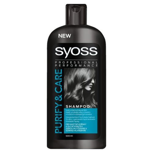 Syoss Purify & Care sampon zsíros hajtövekre & száraz hajvégekre 500 ml
