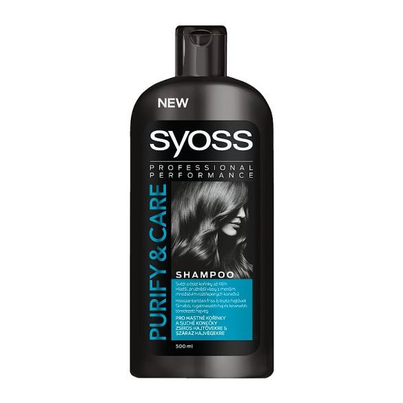 Syoss Purify & Care sampon zsíros hajtövekre & száraz hajvégekre 500 ml