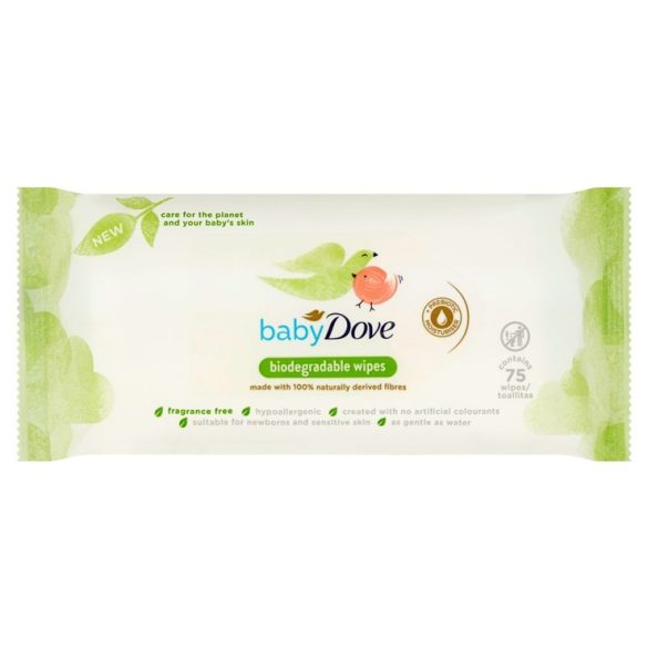 Baby Dove Biológiailag lebomló illatmentes törlőkendő 75 db