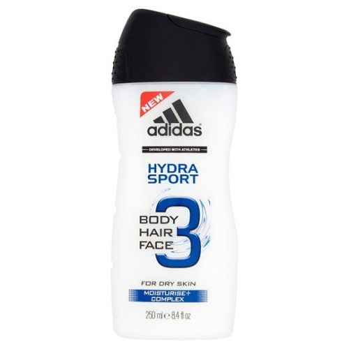 Adidas Hydra Sport 3 az 1-ben tusfürdő Moisturize+ Complex formulával 250 ml