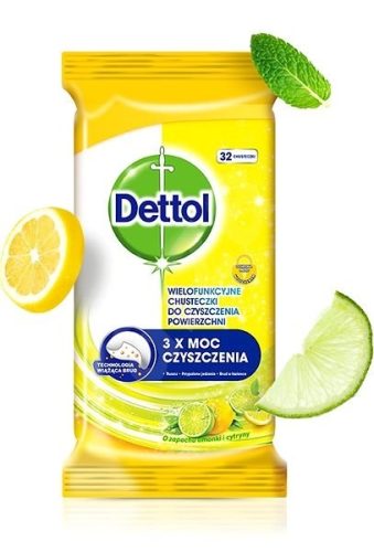 Dettol törlőkendő 32 db  Power&Fresh Lemon&Lime Multi-purpose
