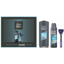   DOVE Men+ Care Clean Comfort ajándékcsomag Wilkinson Hydro5 férfi borotvával