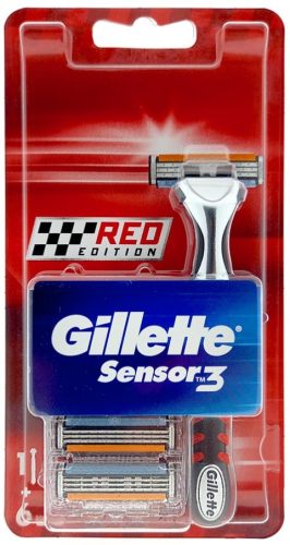 Gillette készülék+6 db borotvabetét Sensor 3 Red