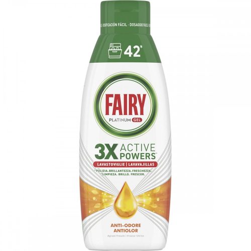 Fairy folyékony mosogatószer gépi 42 mosás 840 ml Platinum 3X Active Powers Anti-Odor