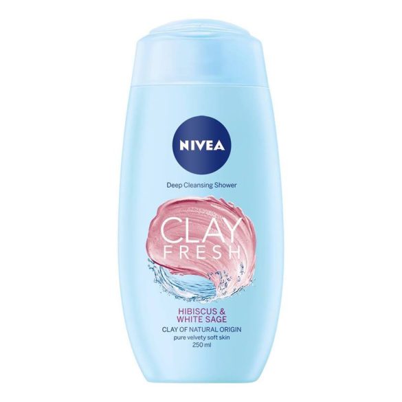 NIVEA Clay Fresh hibiszkusz és fehér zsálya agyagos krémtusfürdő 250 ml